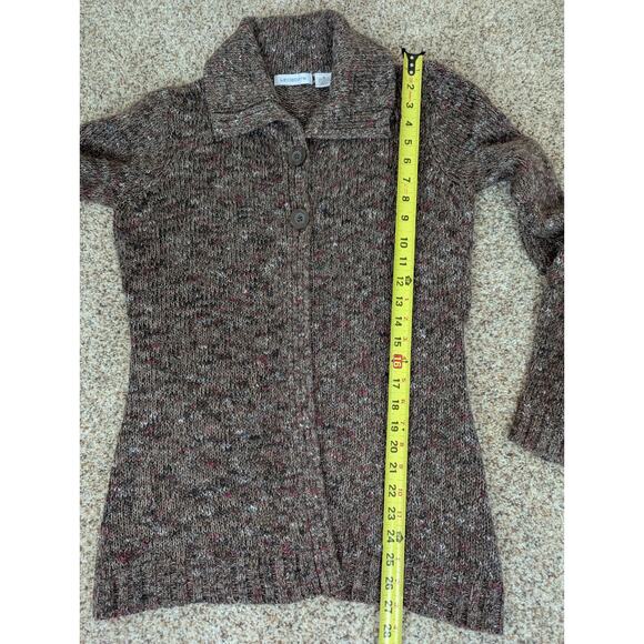 Liz Claiborne Women’s 2-Button Cardigan Sweater Heather Brown Size Medium - Picture 7 of 10